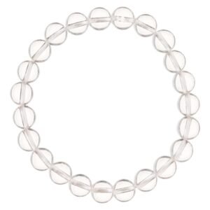 Clear Quartz Bracelet for Women Men's Gifts - Protection Healing Crystal Bracelet - 8mm Gemstone Beaded Adjustable
